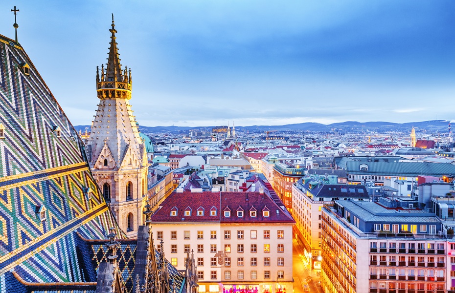 Aerial view of Vienna from Stephansdom