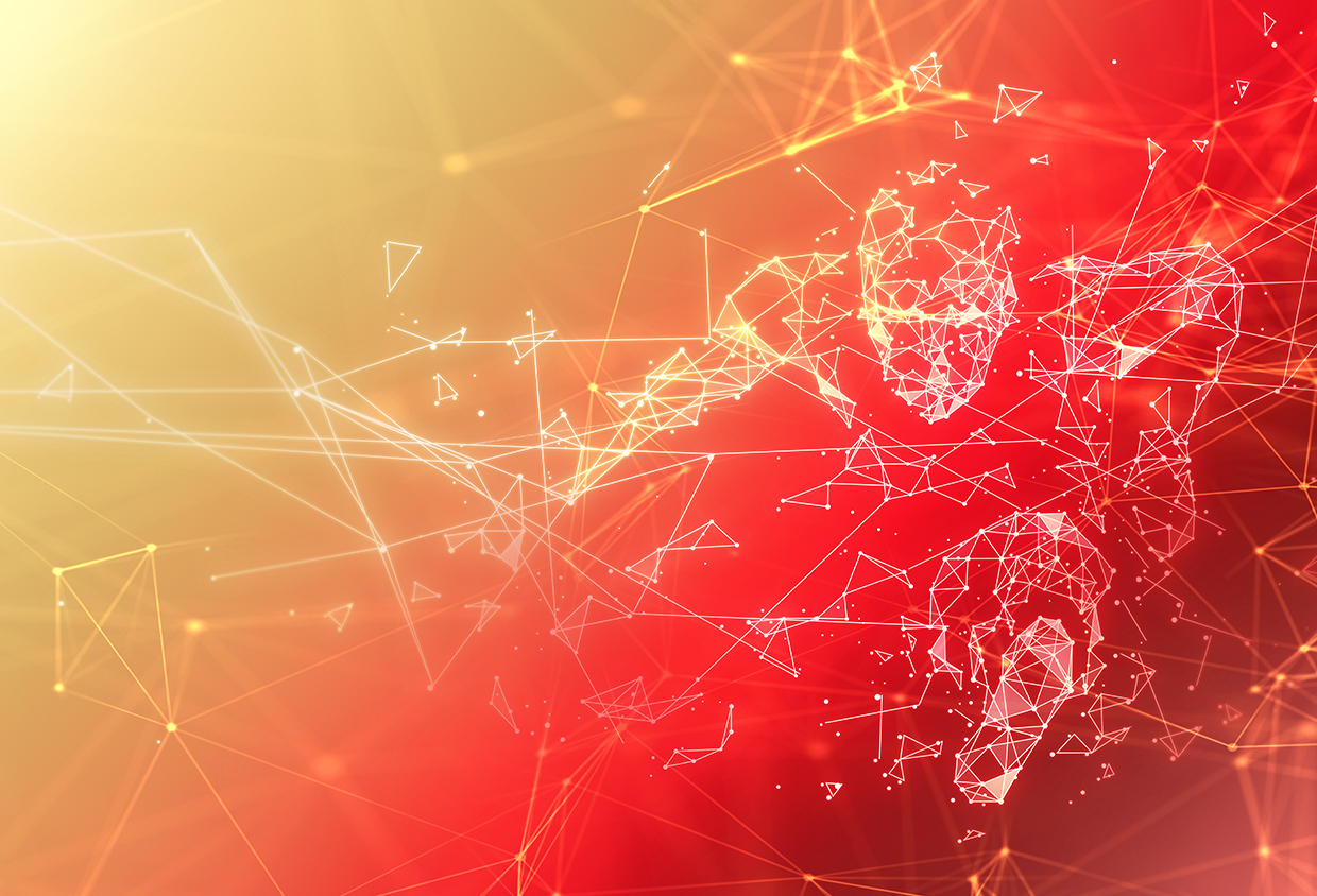 Lights on a red background