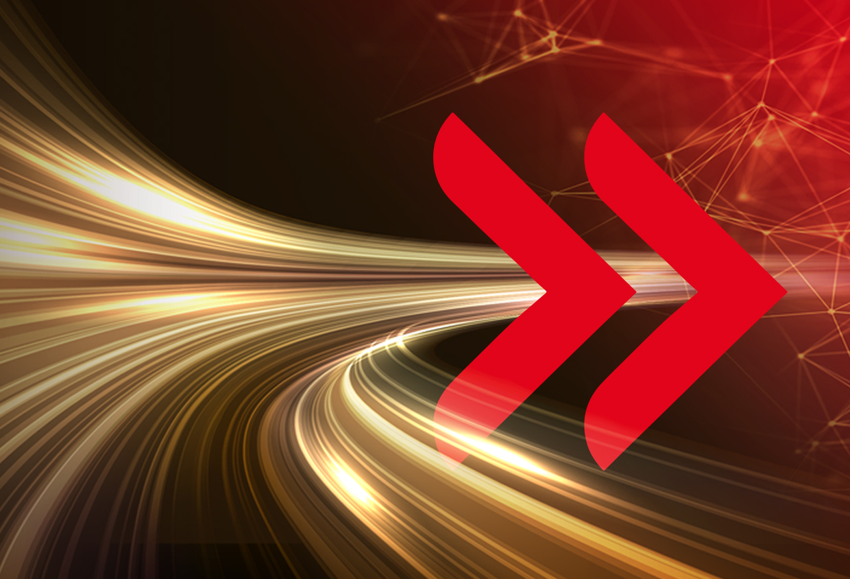 Warped and distorted grid on dark background