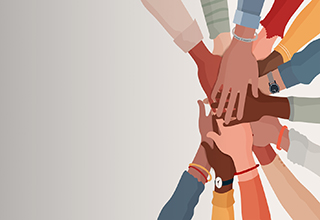 drawing of crossing hands