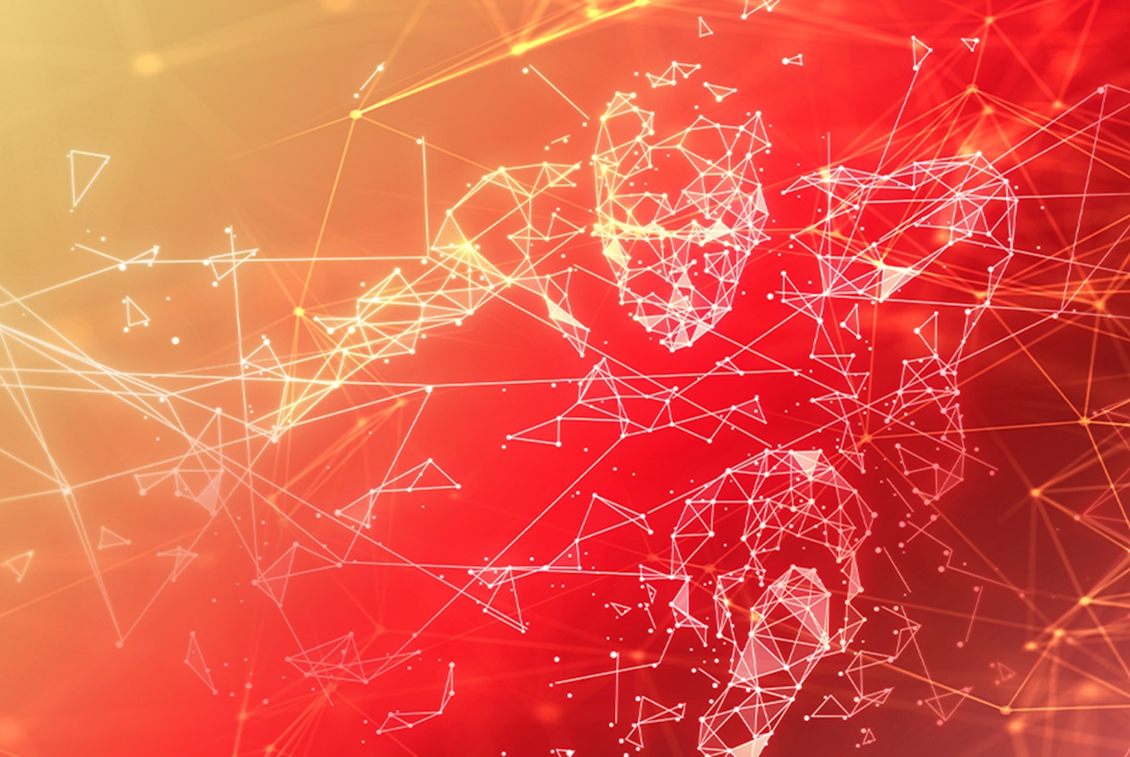 Lights on a red background